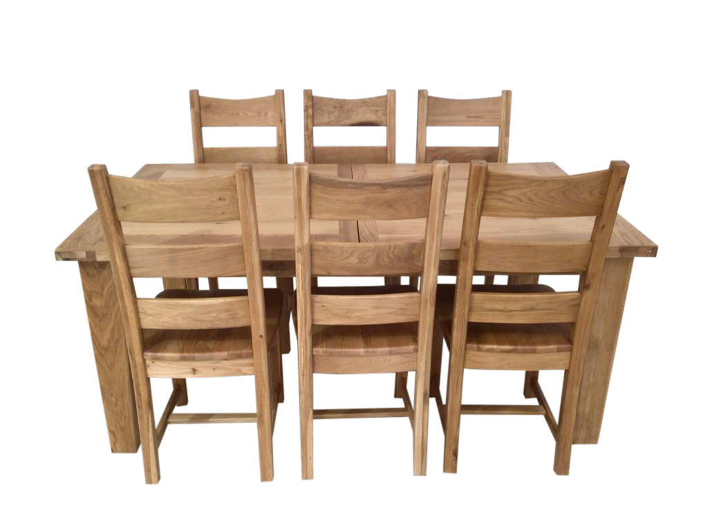 Calgary Oak 1.8m Ext Dining Set