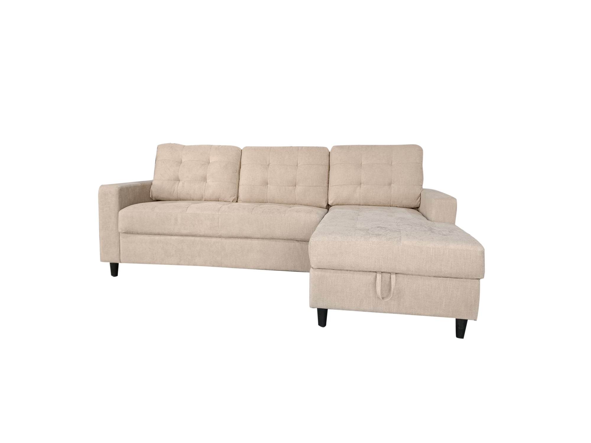 Springfield Beige Linen Corner Sofa - Right Chaise
