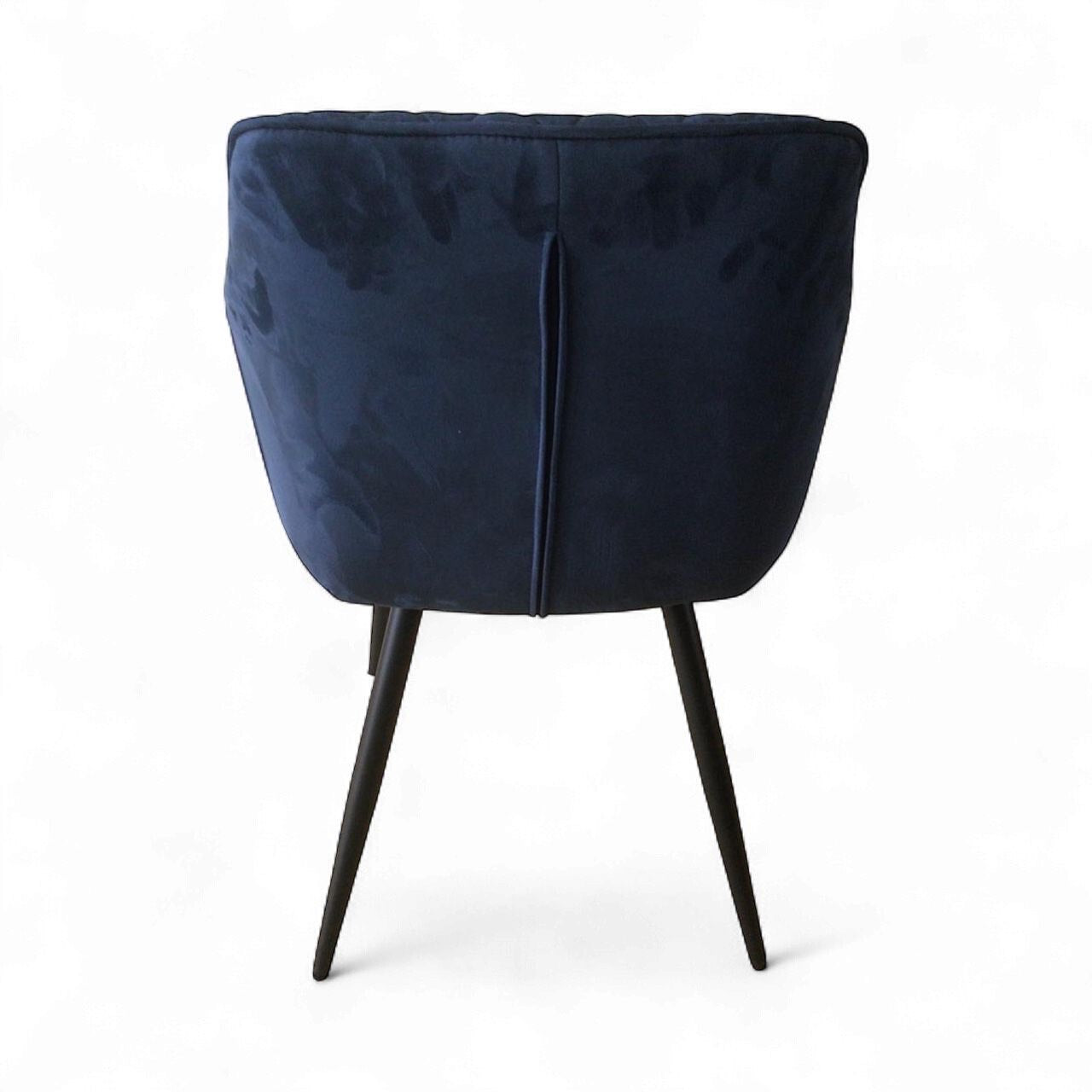 Clover Quilted Dining Chair - Deep Blue Faux Suede