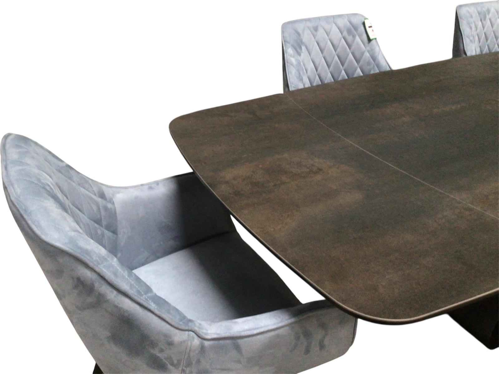 Milan Graphite Ceramic 2m / 2.8m Extension Dining Set