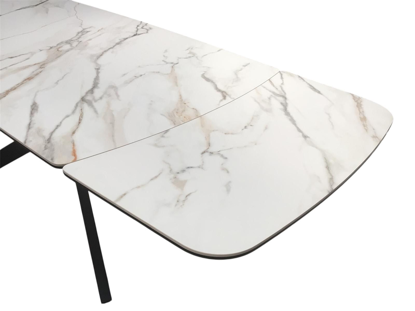 Sorrento Ceramic 1.6m / 2.4m Extension Dining Table - Beige Marble / 1624