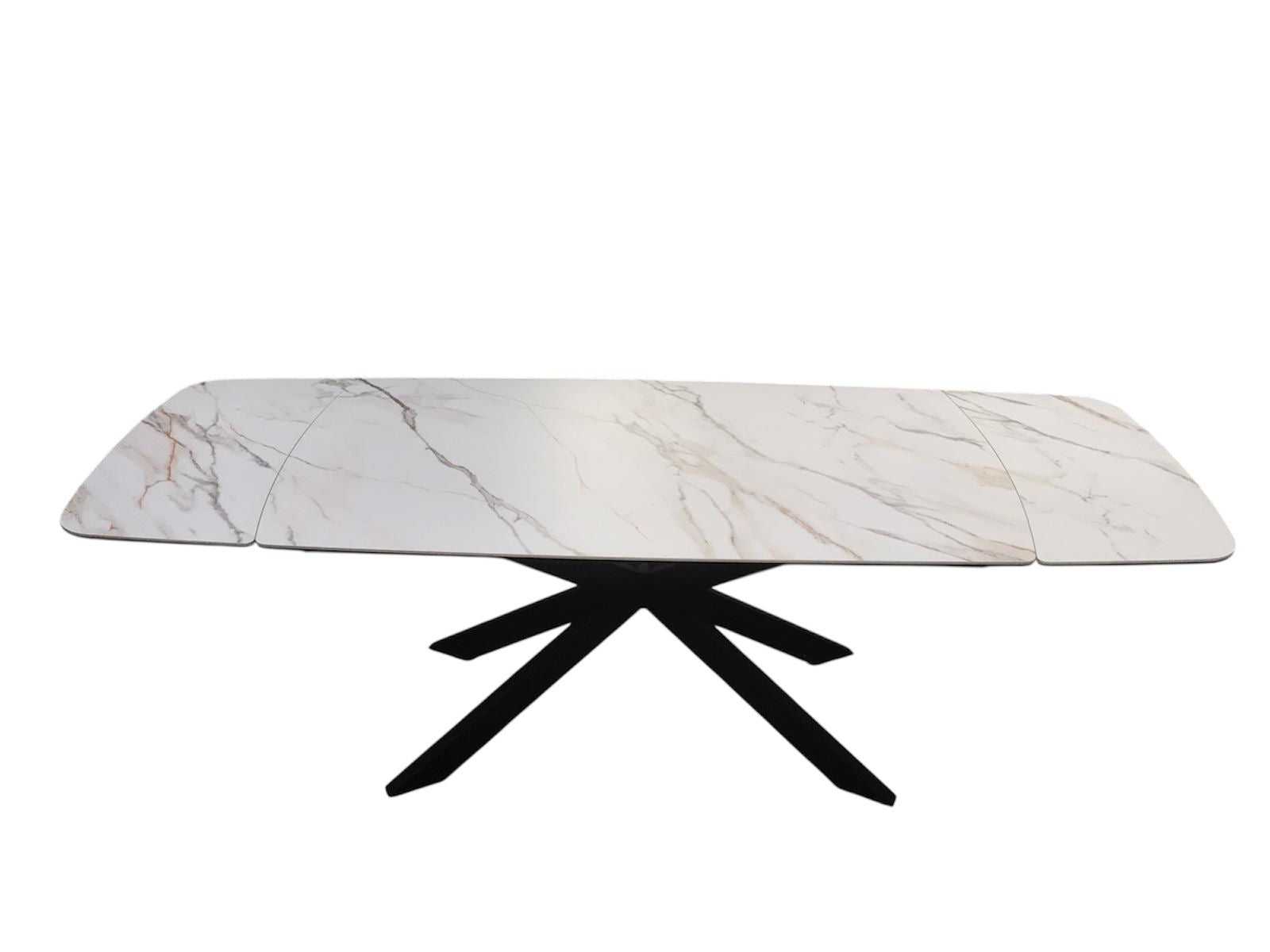 Sorrento Ceramic 1.6m / 2.4m Extension Dining Table - Beige Marble / 1624