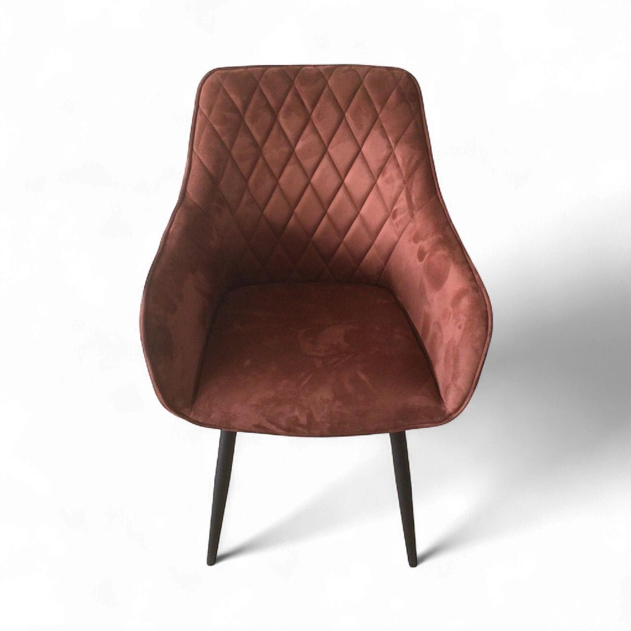 Clover Quilted Dining Chair - Bronze Faux Suede