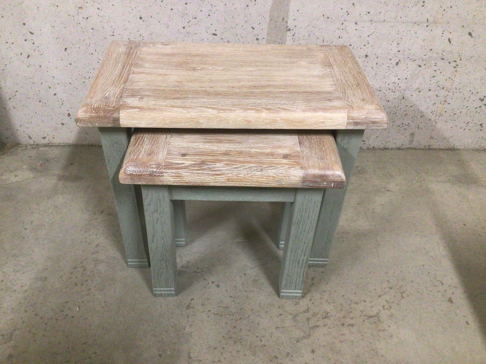 Danube Oak Nest of Tables painted French Grey