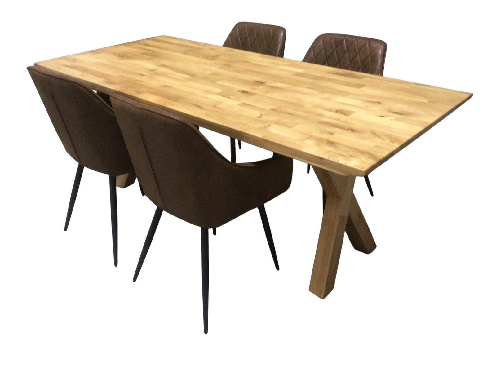 Oakdale 2m Solid Oak Dining Set