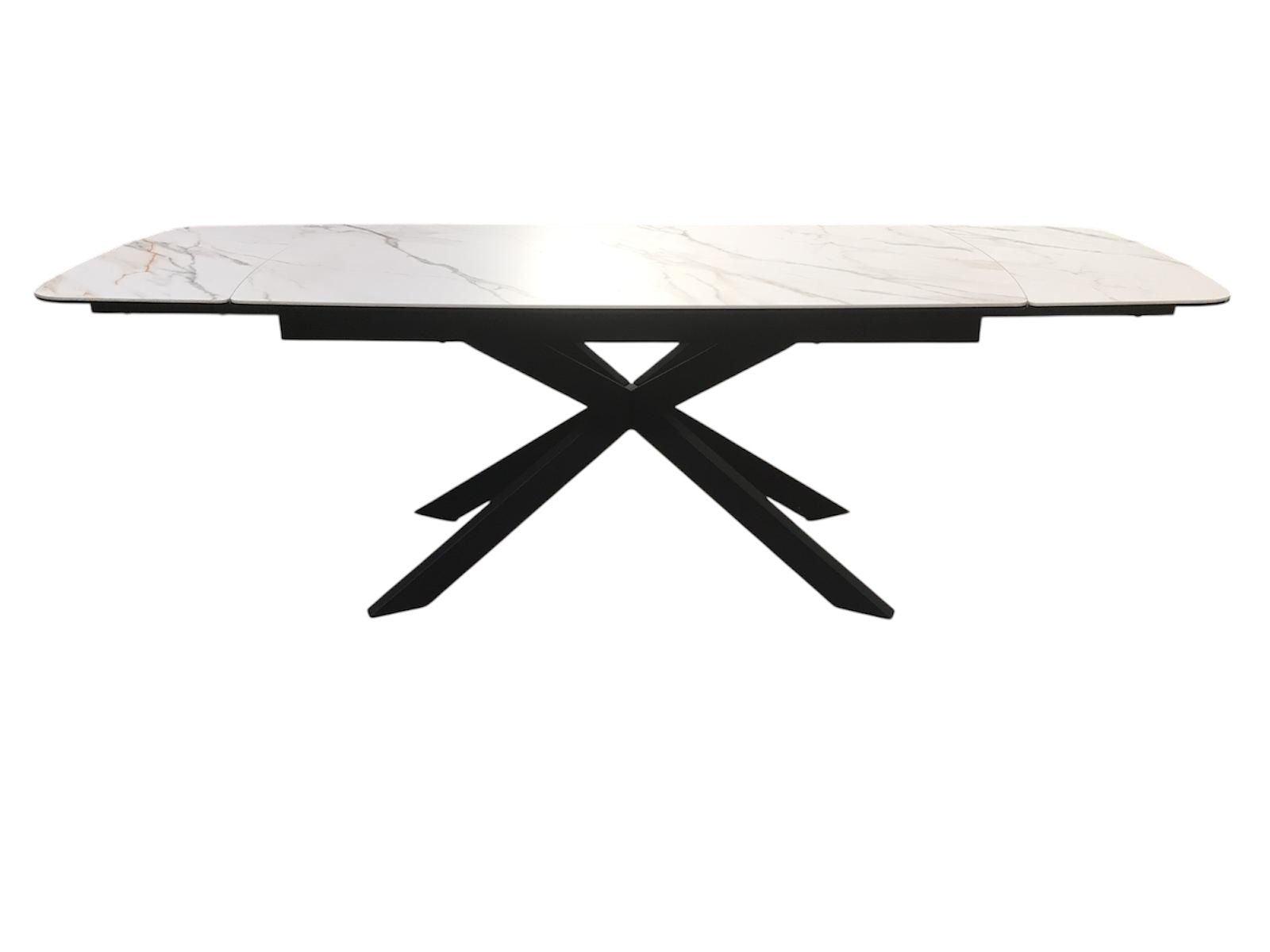 Sorrento Ceramic 1.6m / 2.4m Extension Dining Table - Beige Marble / 1624