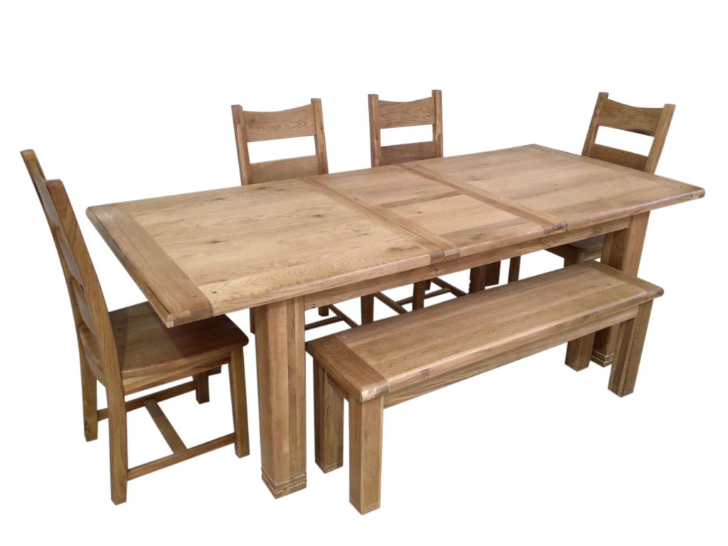 Danube Oak 1.8m Extension Dining Set
