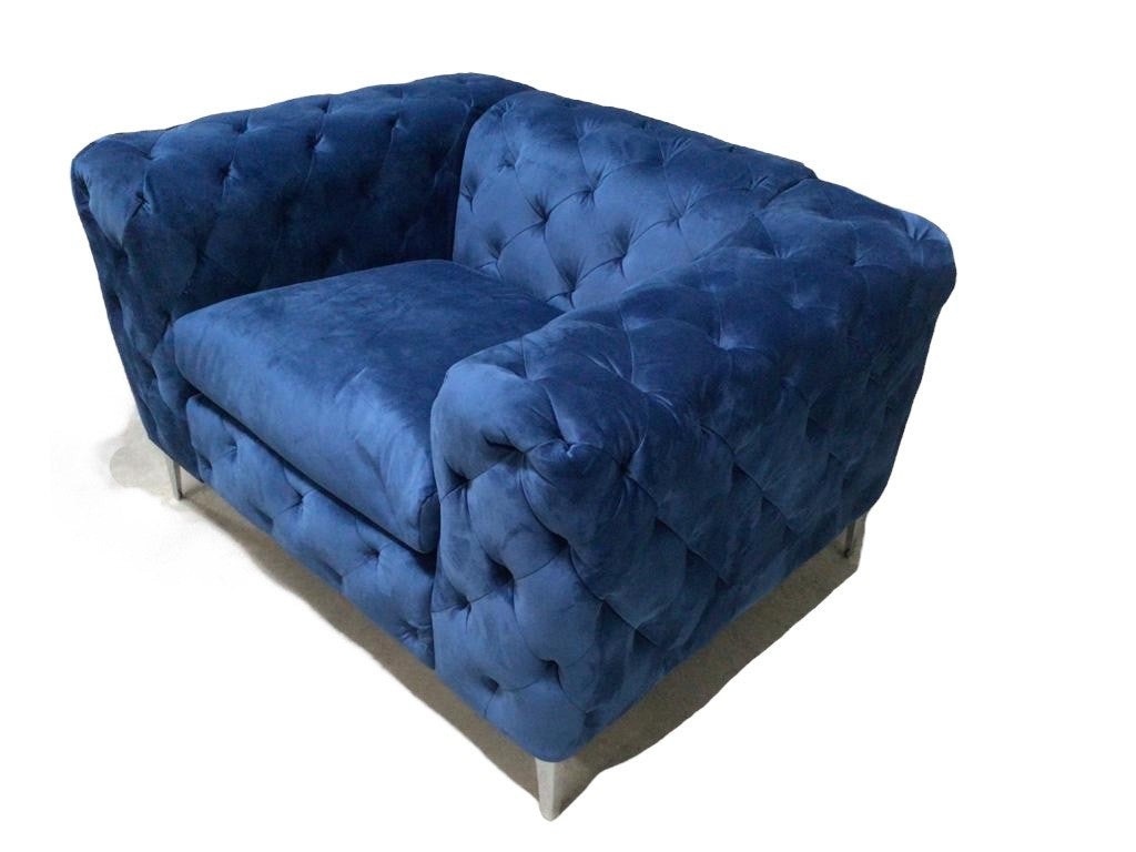 Clayton Large Blue Velvet Arm Chair