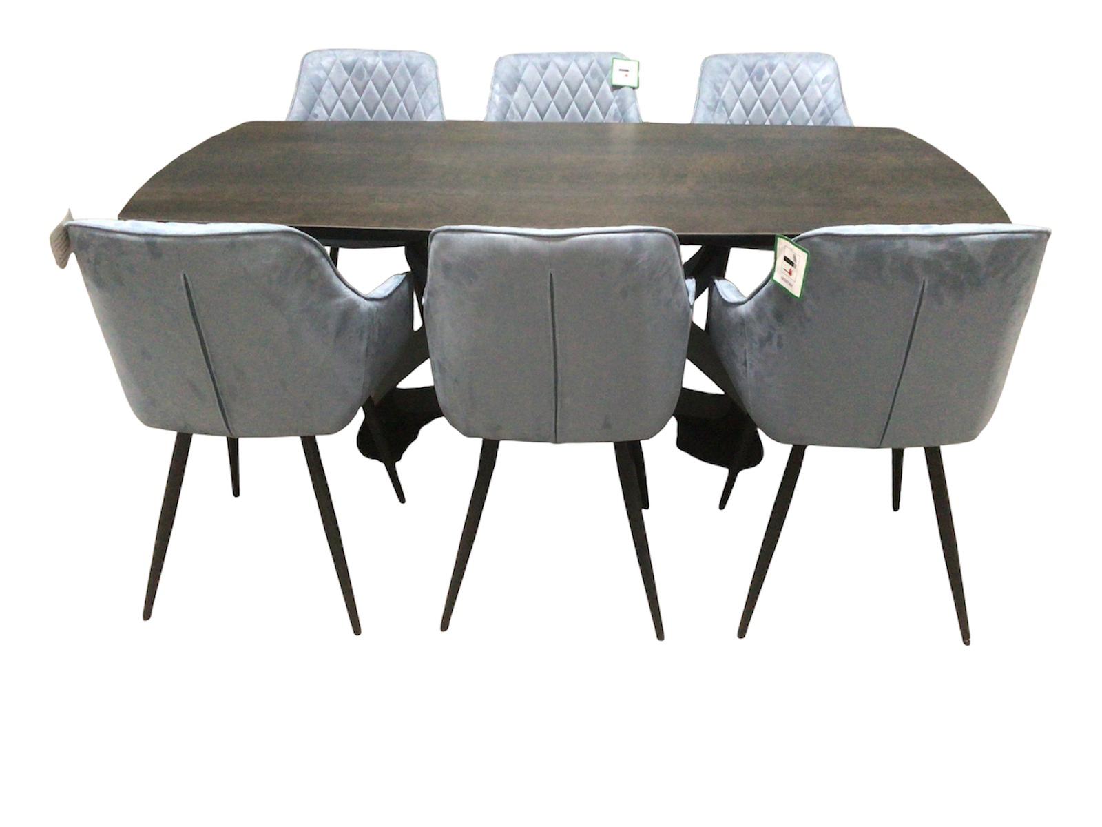 Milan Graphite Ceramic 2m / 2.8m Extension Dining Set