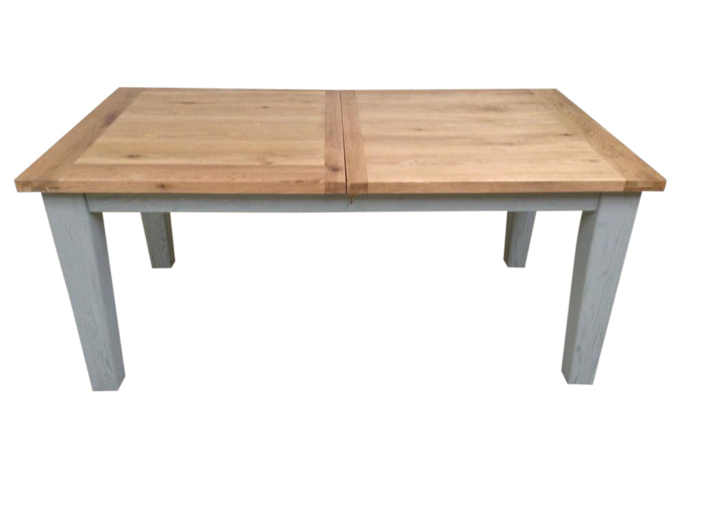 Calgary Oak 1.8m Ext Dining Set - Painted French Grey