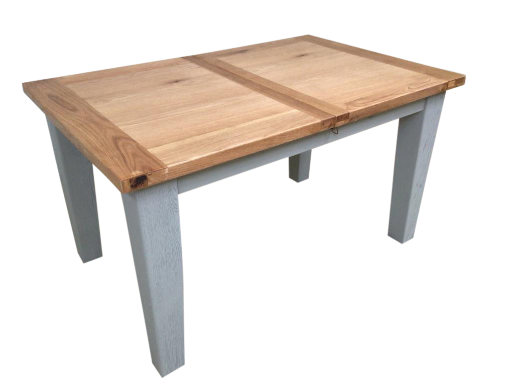 Calgary Oak 1.4m Ext Dining Table pained French Grey