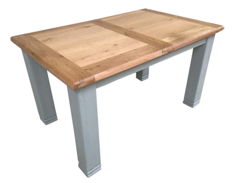 Danube oak 1.4m extending dining set painted French Grey