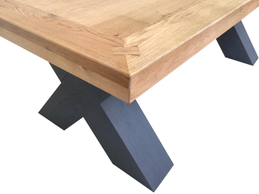Maximus Oak 2.3m Dining Set painted Night Blue
