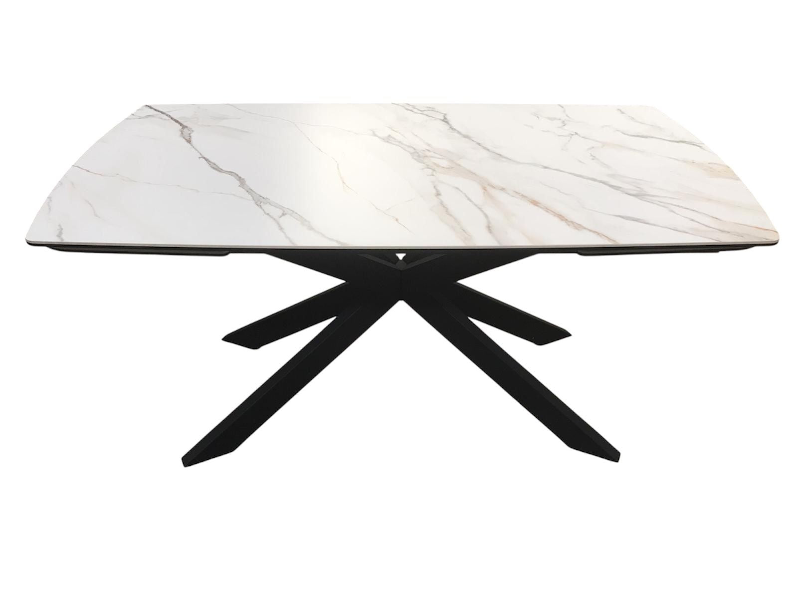 Sorrento Ceramic 1.6m / 2.4m Extension Dining Table - Beige Marble / 1624