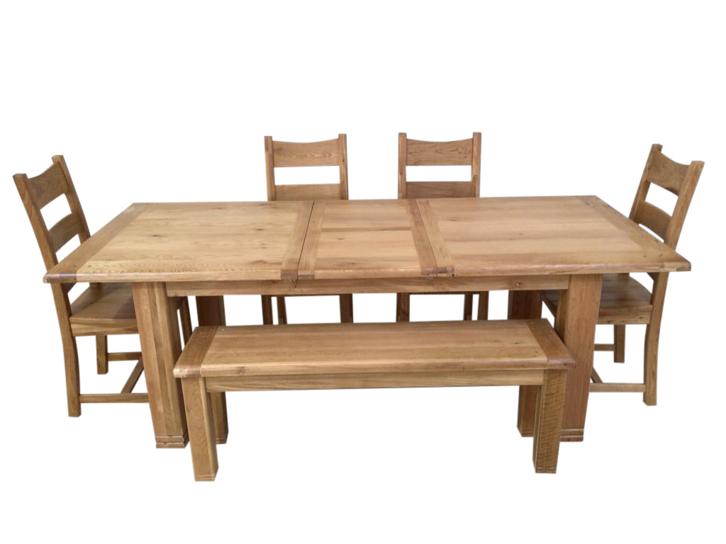 Danube Oak 1.8m Extension Dining Set