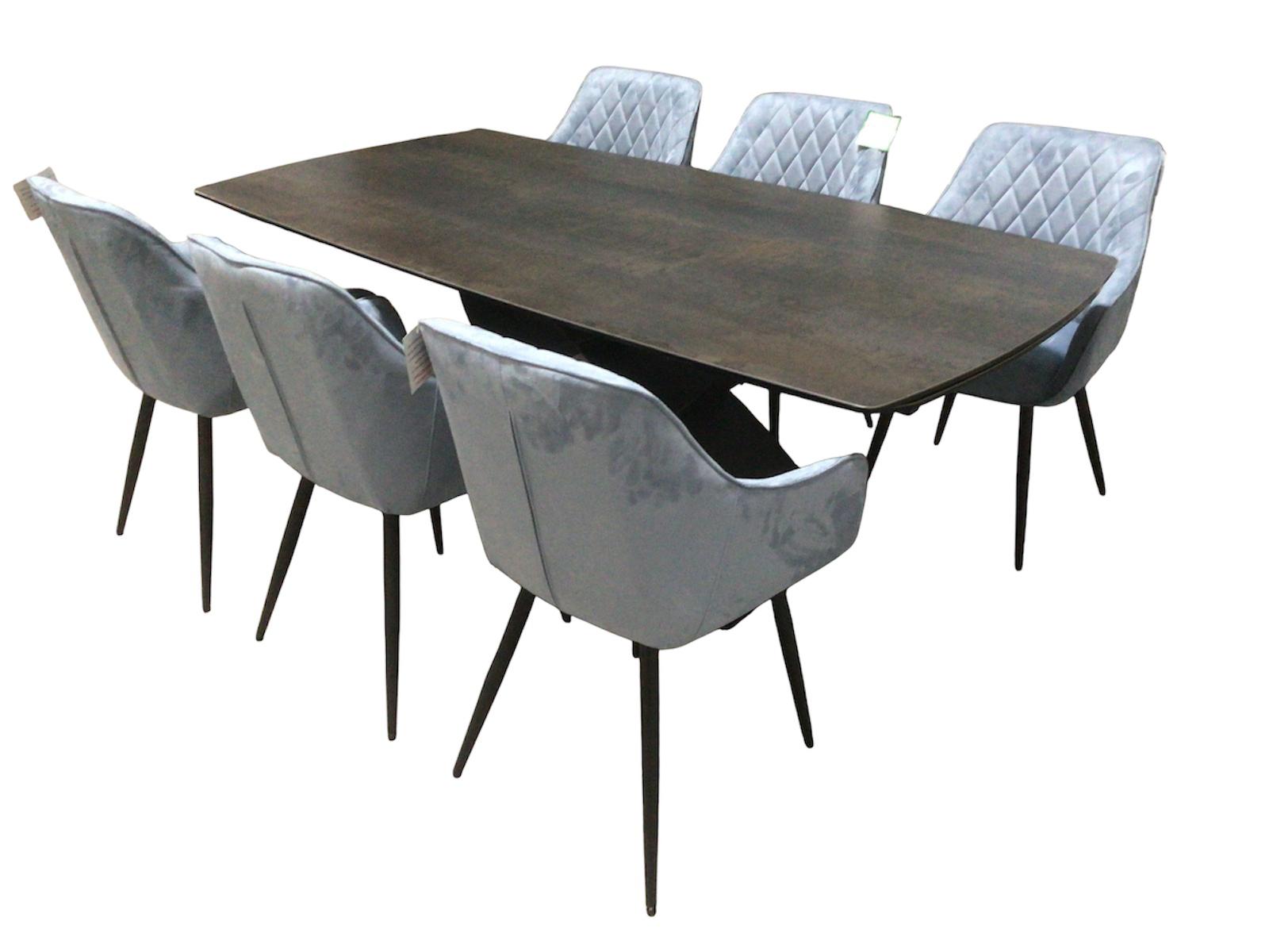 Milan Graphite Ceramic 2m / 2.8m Extension Dining Set