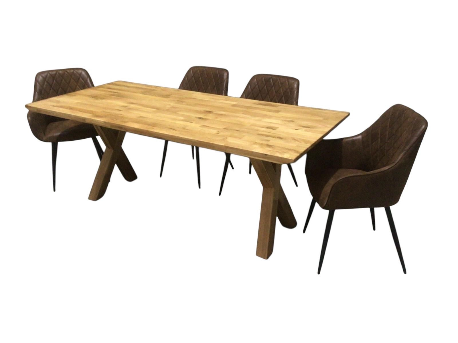 Oakdale 2m Solid Oak Dining Set