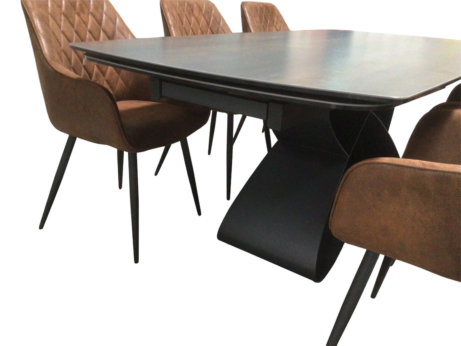Milan Graphite Ceramic 2m / 2.8m Extension Dining Set