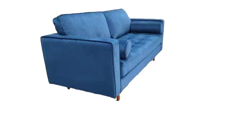 Hudson 2 Seater Blue Velvet Sofa