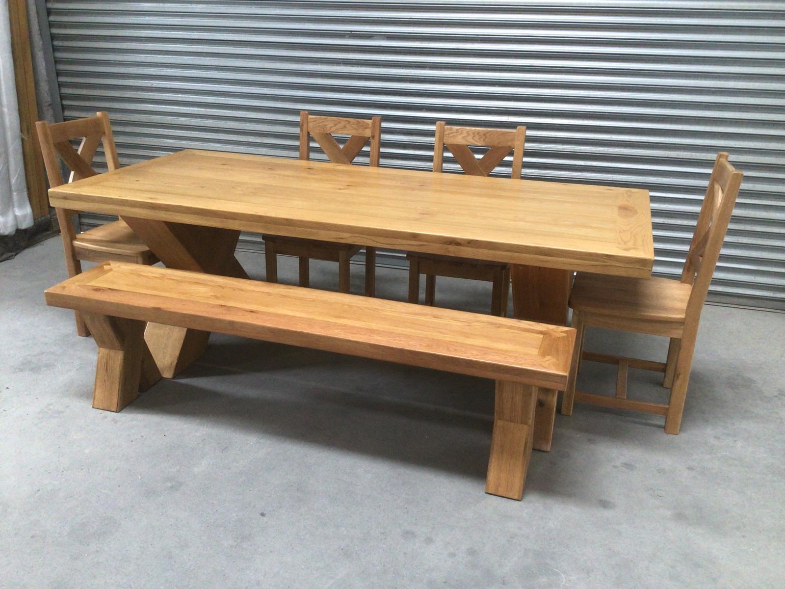 Maximus Oak 2.3m Dining Set - Ex Display Model