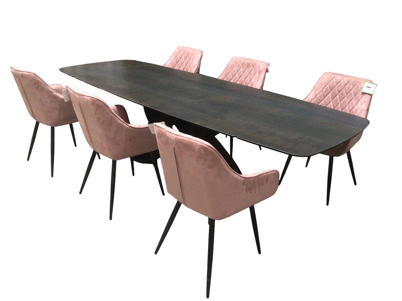 Milan Graphite Ceramic 2m / 2.8m Extension Dining Set