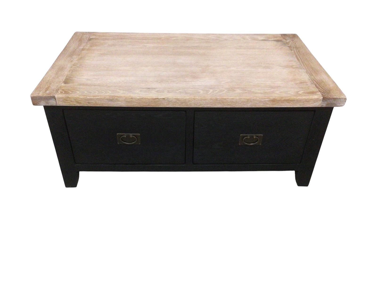 Vancouver Oak Large Two Drawer Coffee Table - Painted Black