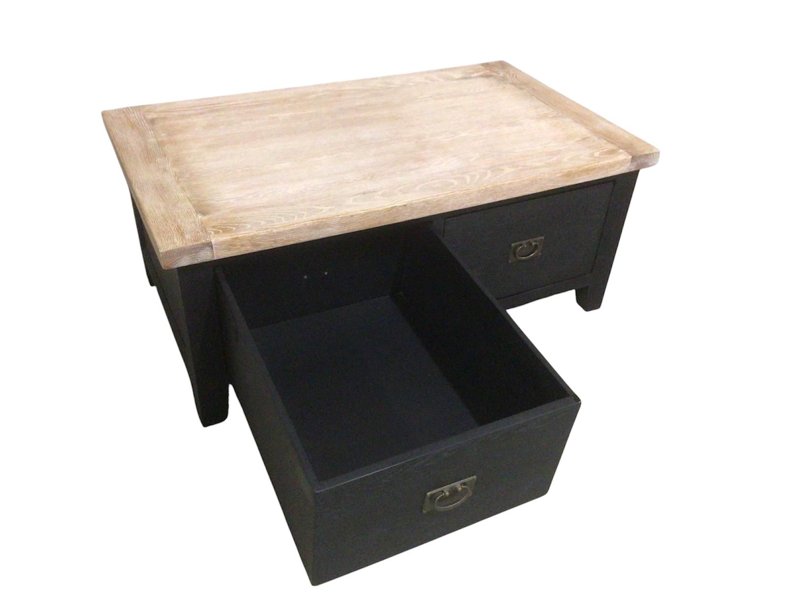 Vancouver Oak Large Two Drawer Coffee Table - Painted Black