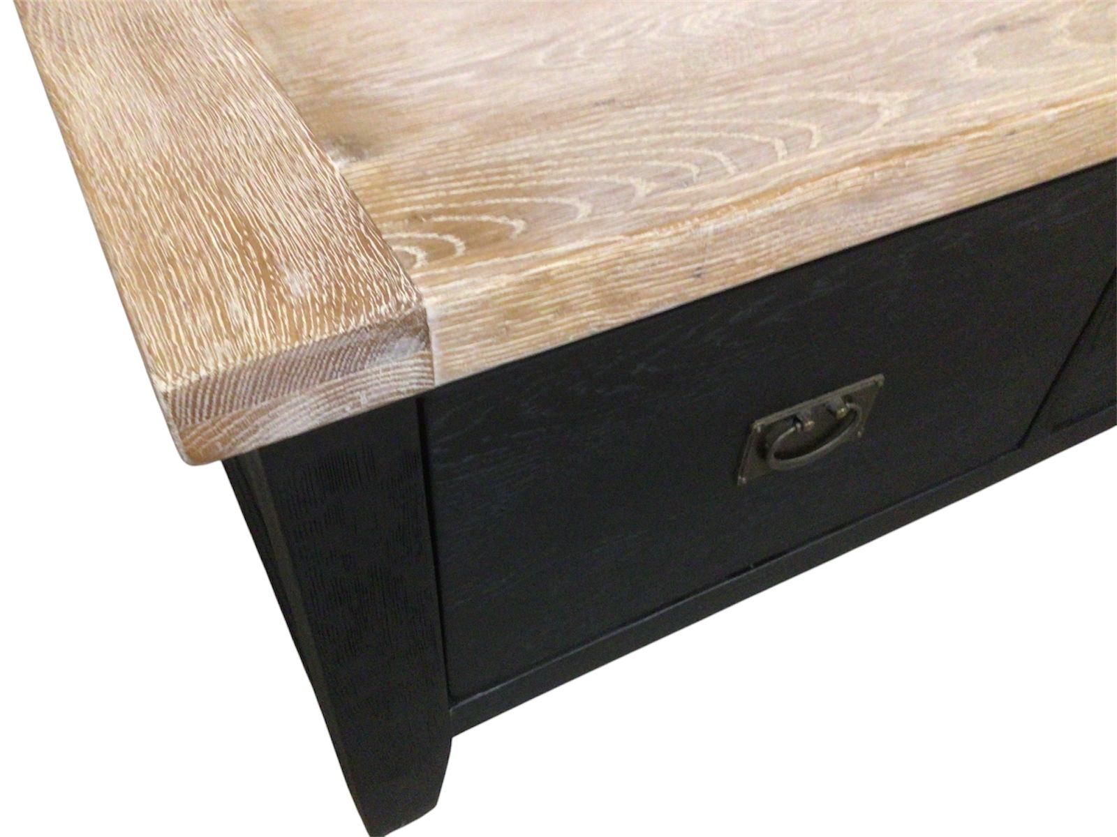 Vancouver Oak Large Two Drawer Coffee Table - Painted Black
