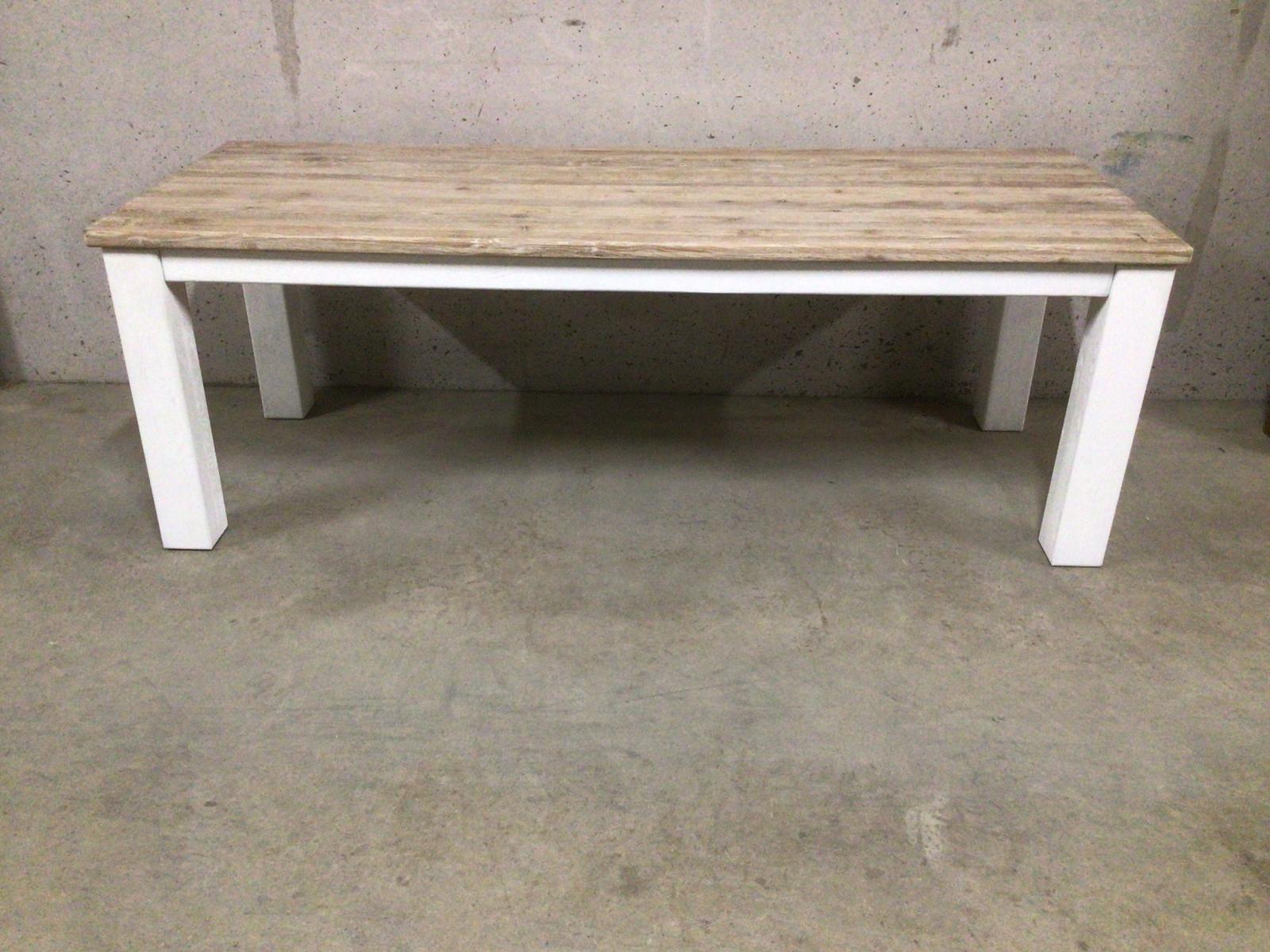 Tommy Solid Oak 2.3m Dining Table - Painted Oxford White with Ciffa Finish