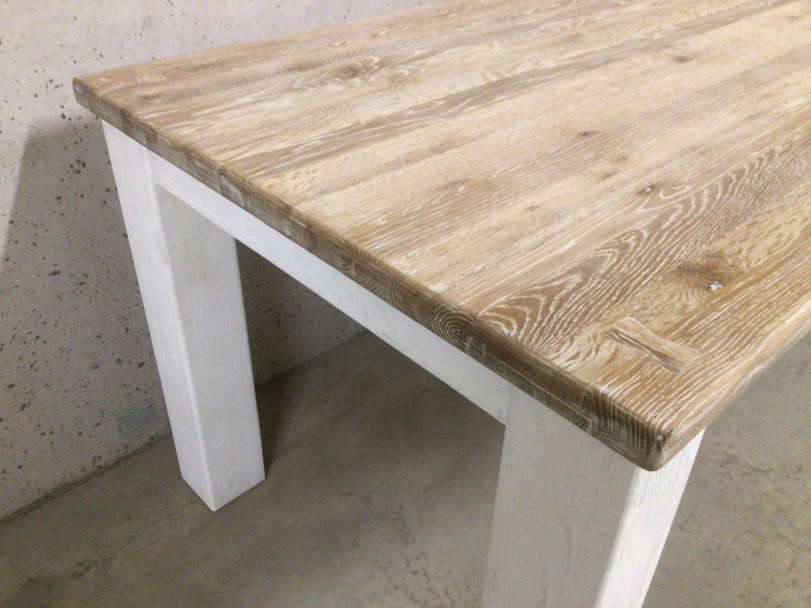 Tommy Solid Oak 2.3m Dining Table - Painted Oxford White with Ciffa Finish