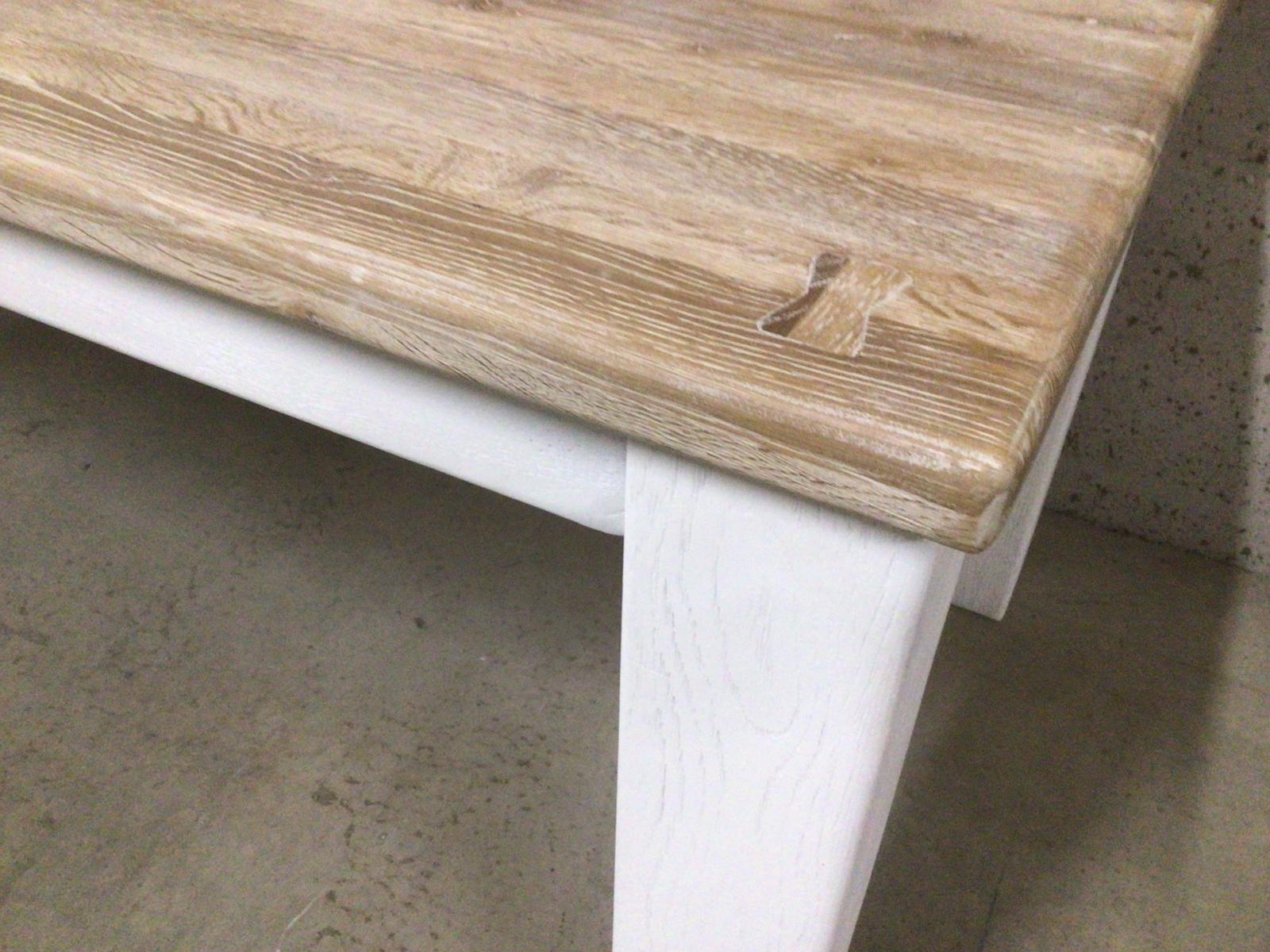 Tommy Solid Oak 2.3m Dining Table - Painted Oxford White with Ciffa Finish