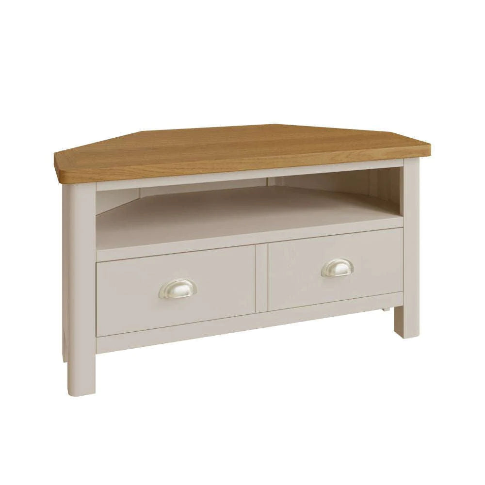 Suffolk Oak Corner TV Unit painted Truffle