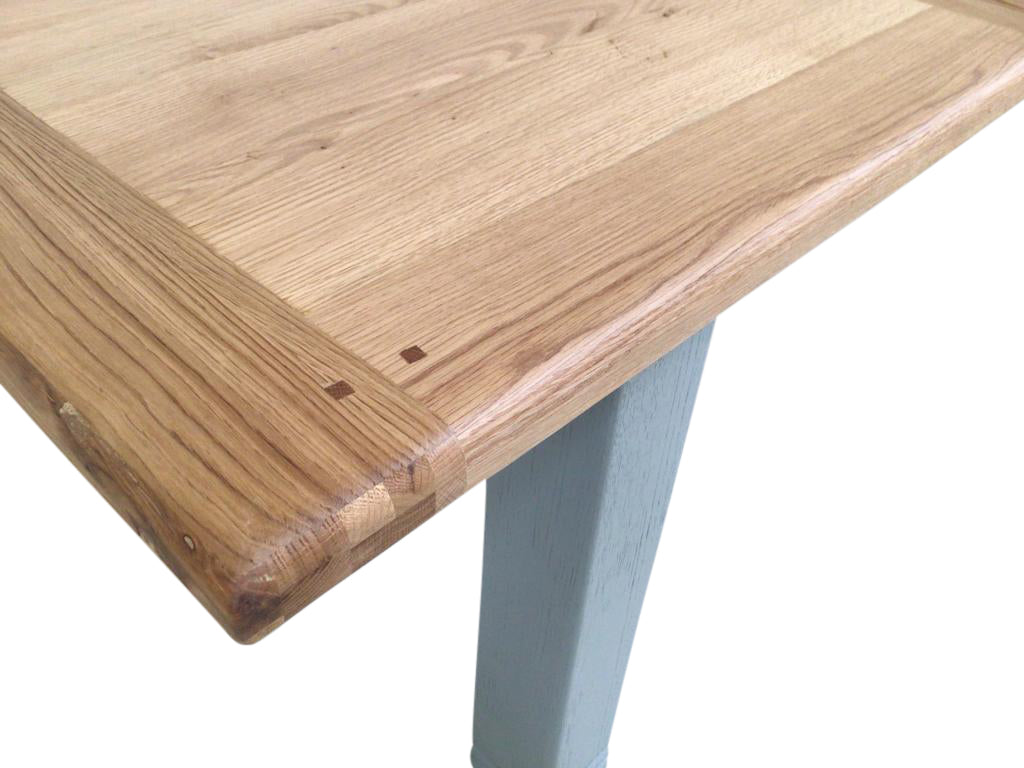 Danube oak 1.4m extending dining set painted French Grey
