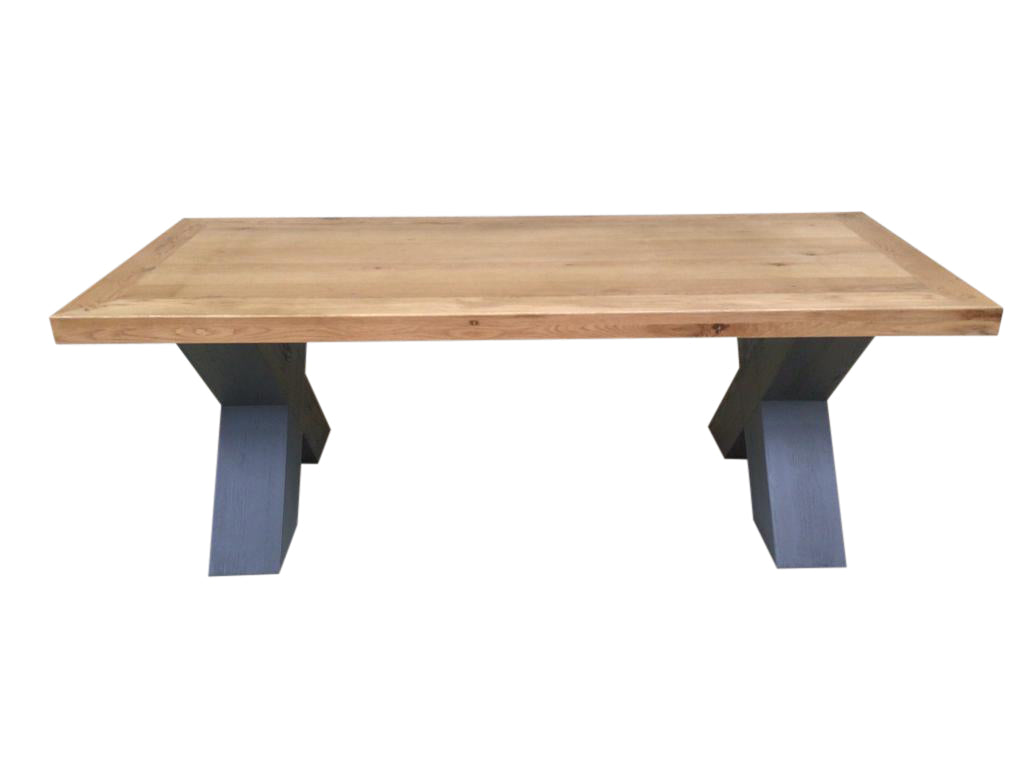 Maximus Oak 2.3m Dining Set painted Night Blue