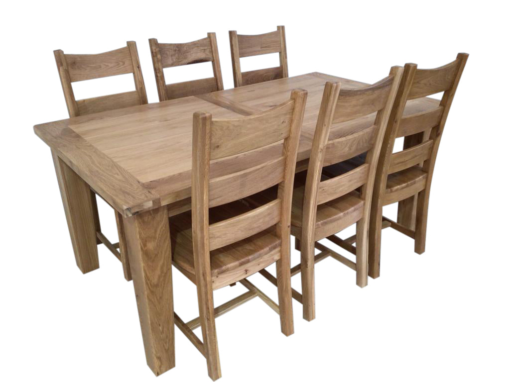 Calgary Oak 1.8m Ext Dining Set