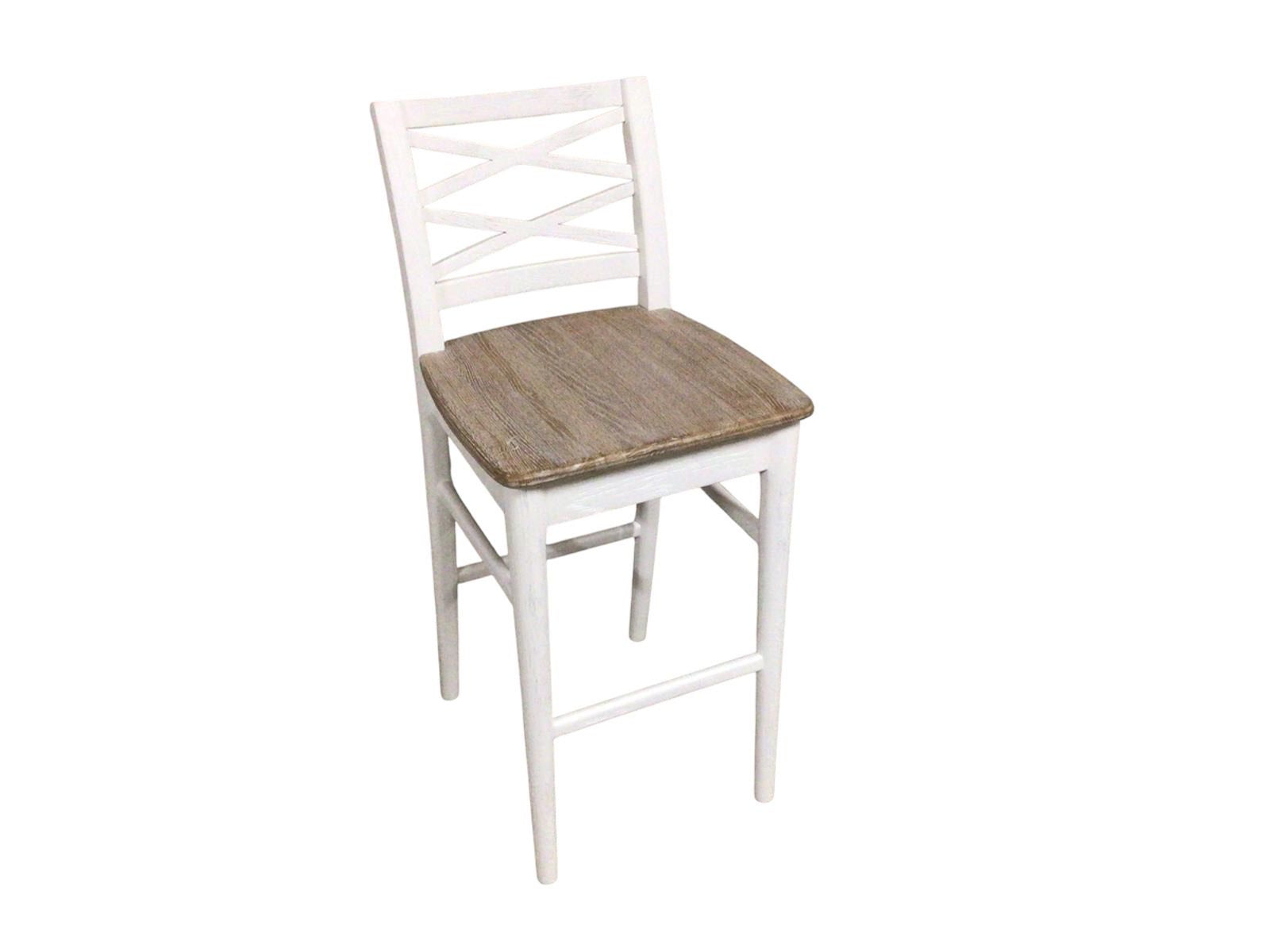 Kato Oak Bar Stool - Oxford White