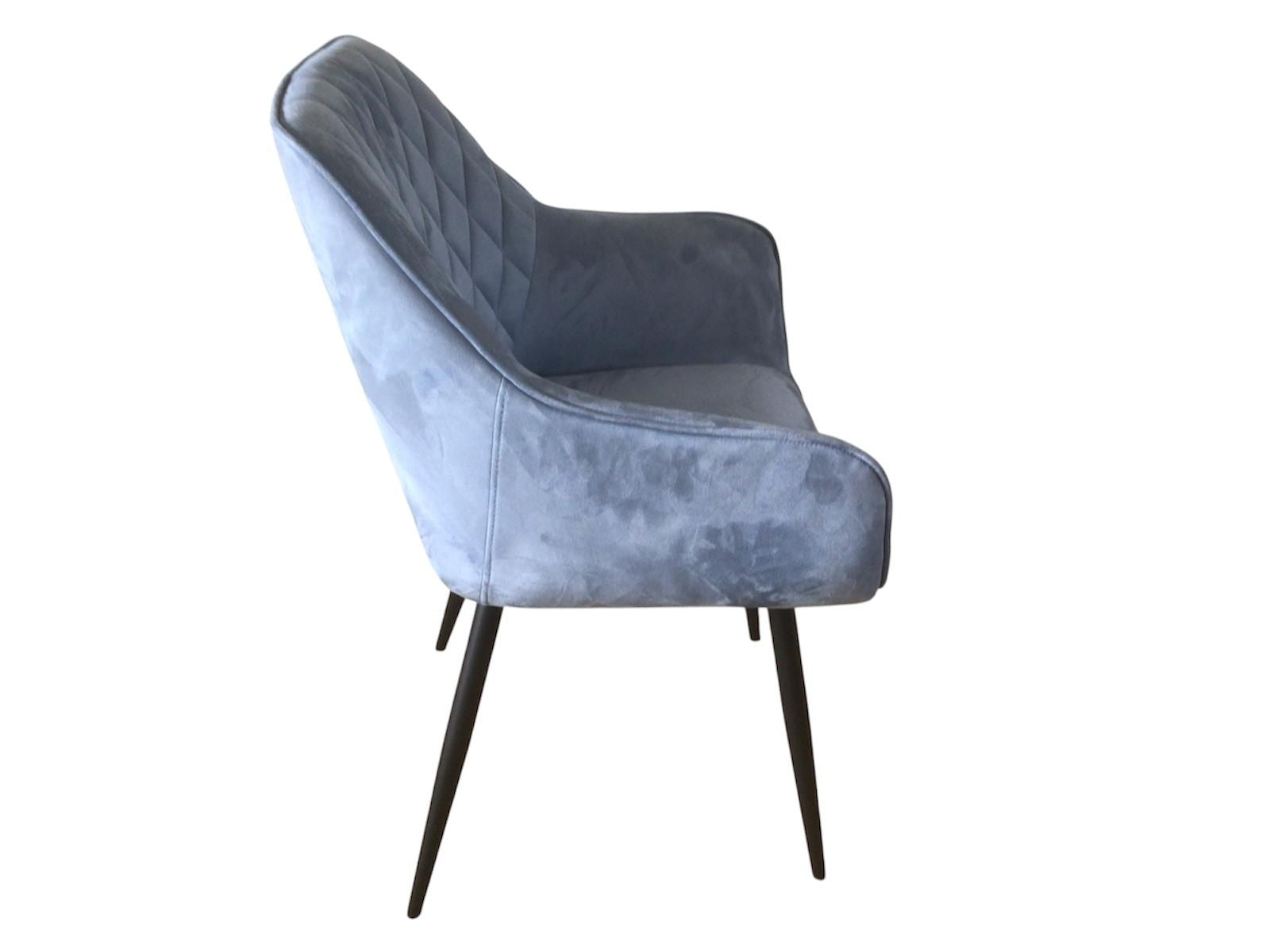 Clover Quilted Dining Chair - Petrol Blue Faux Suede