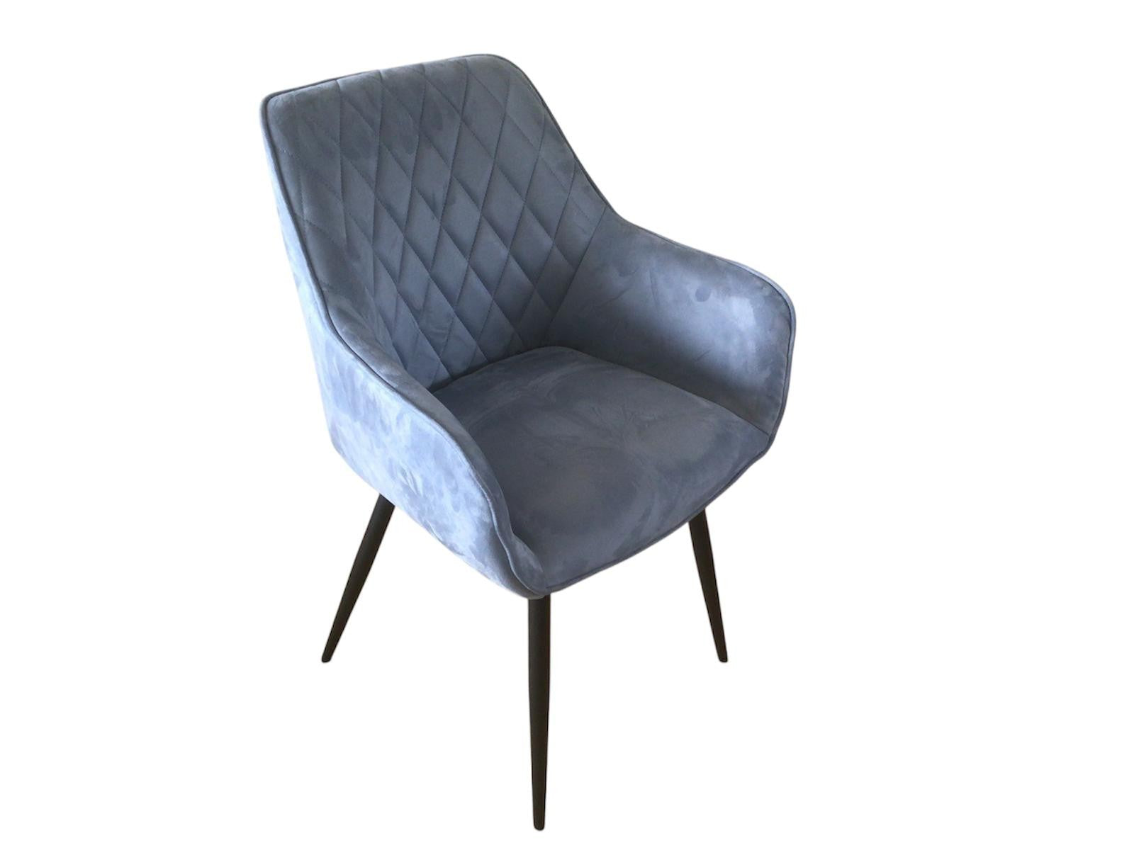 Clover Quilted Dining Chair - Petrol Blue Faux Suede