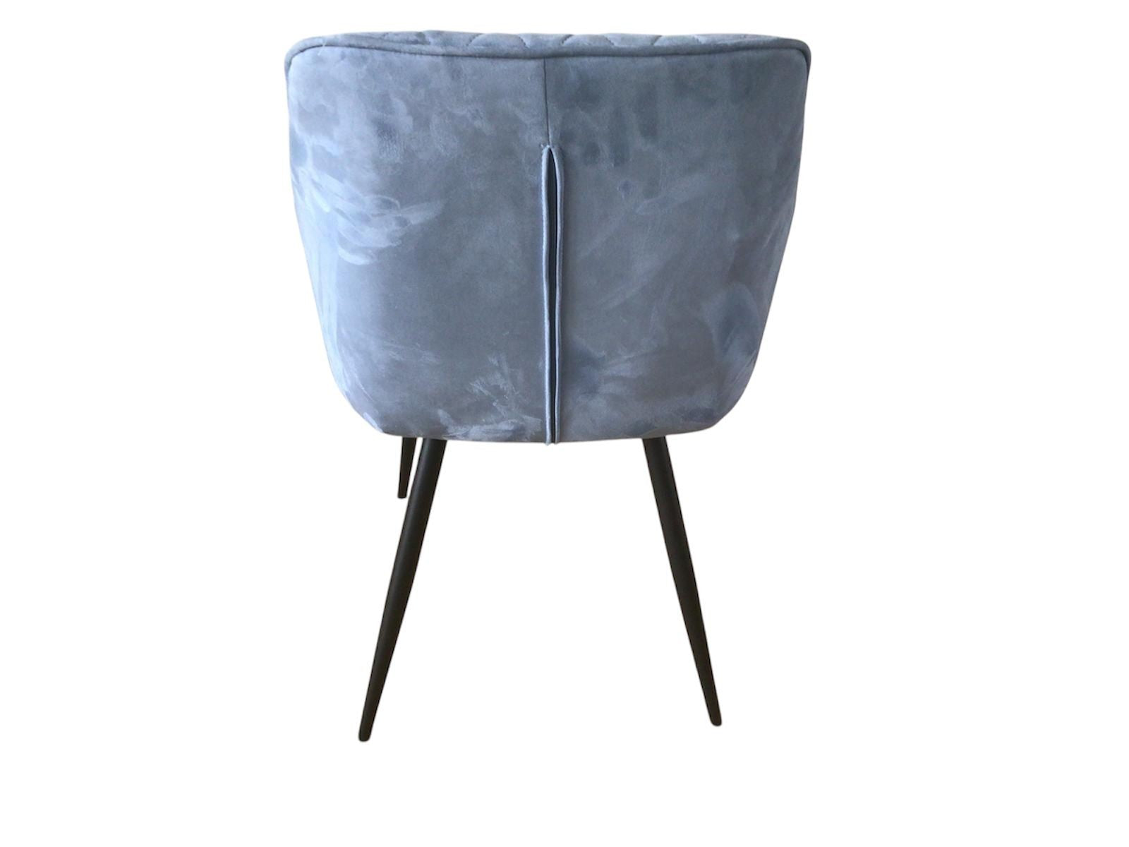 Clover Quilted Dining Chair - Petrol Blue Faux Suede