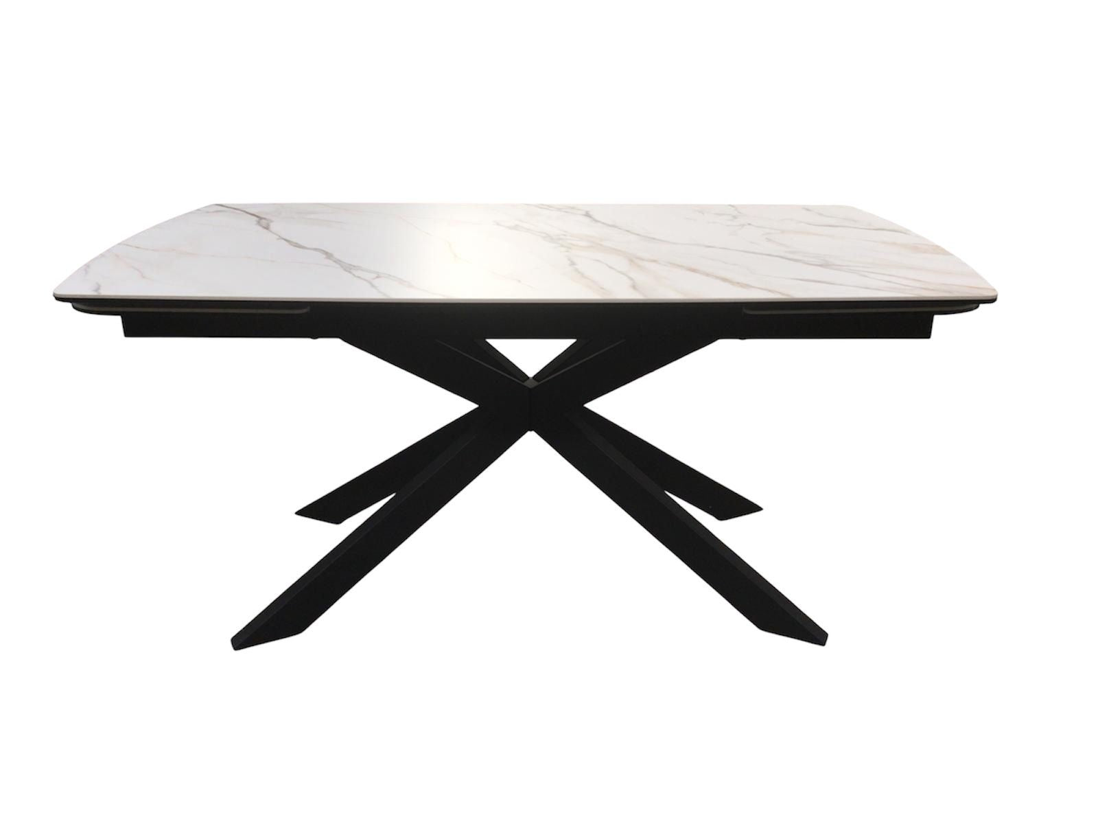 Sorrento Ceramic 1.6m / 2.4m Extension Dining Table - Beige Marble / 1624