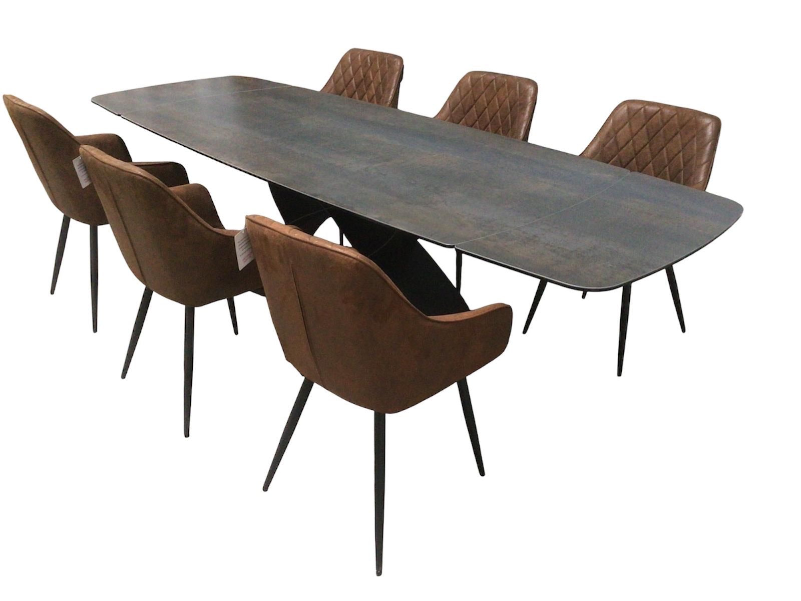 Milan Graphite Ceramic 2m / 2.8m Extension Dining Set