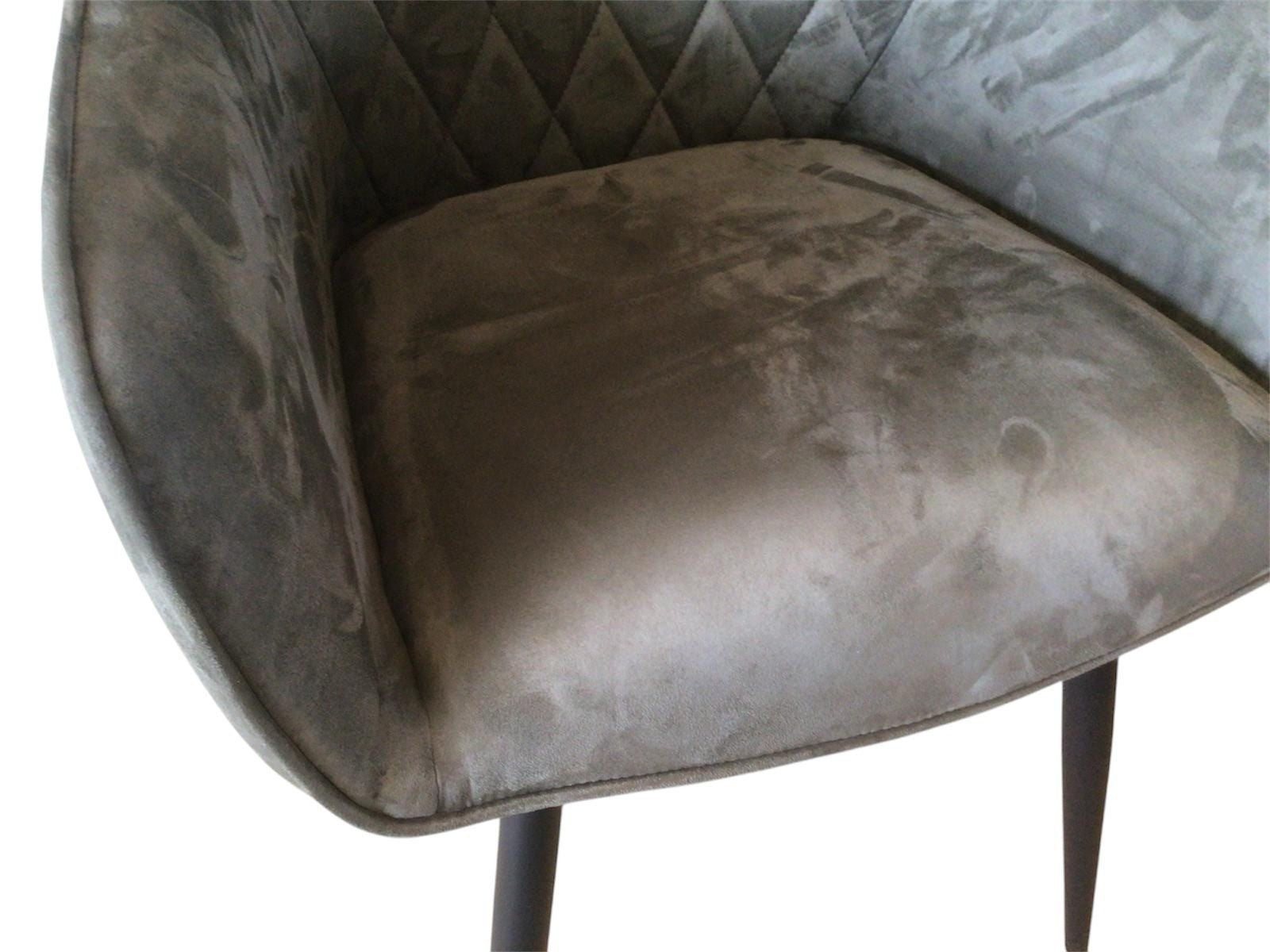 Clover Quilted Dining Chair - Olive Green