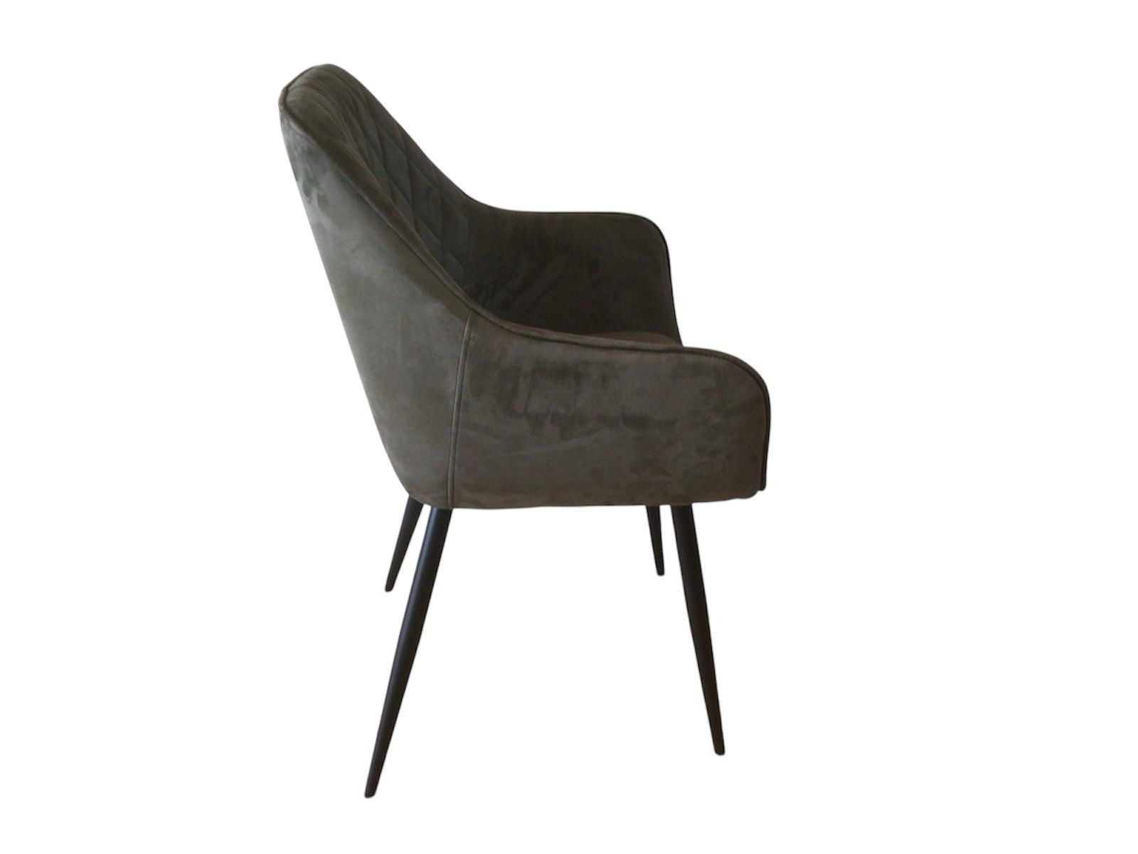 Clover Quilted Dining Chair - Olive Green