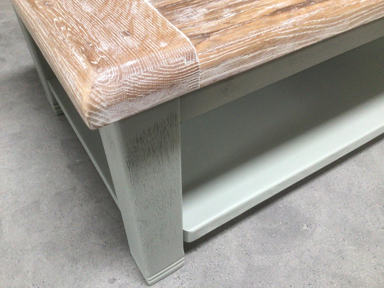 Danube Oak Coffee Table painted French Grey with a Ciffa Finish - Ex Display