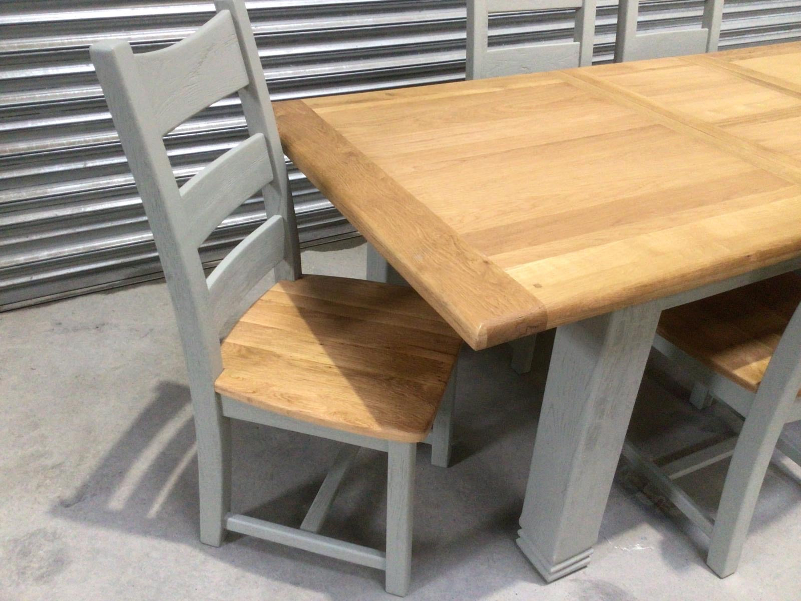 Danube Oak 1.8m Ext Dining Set painted French Grey