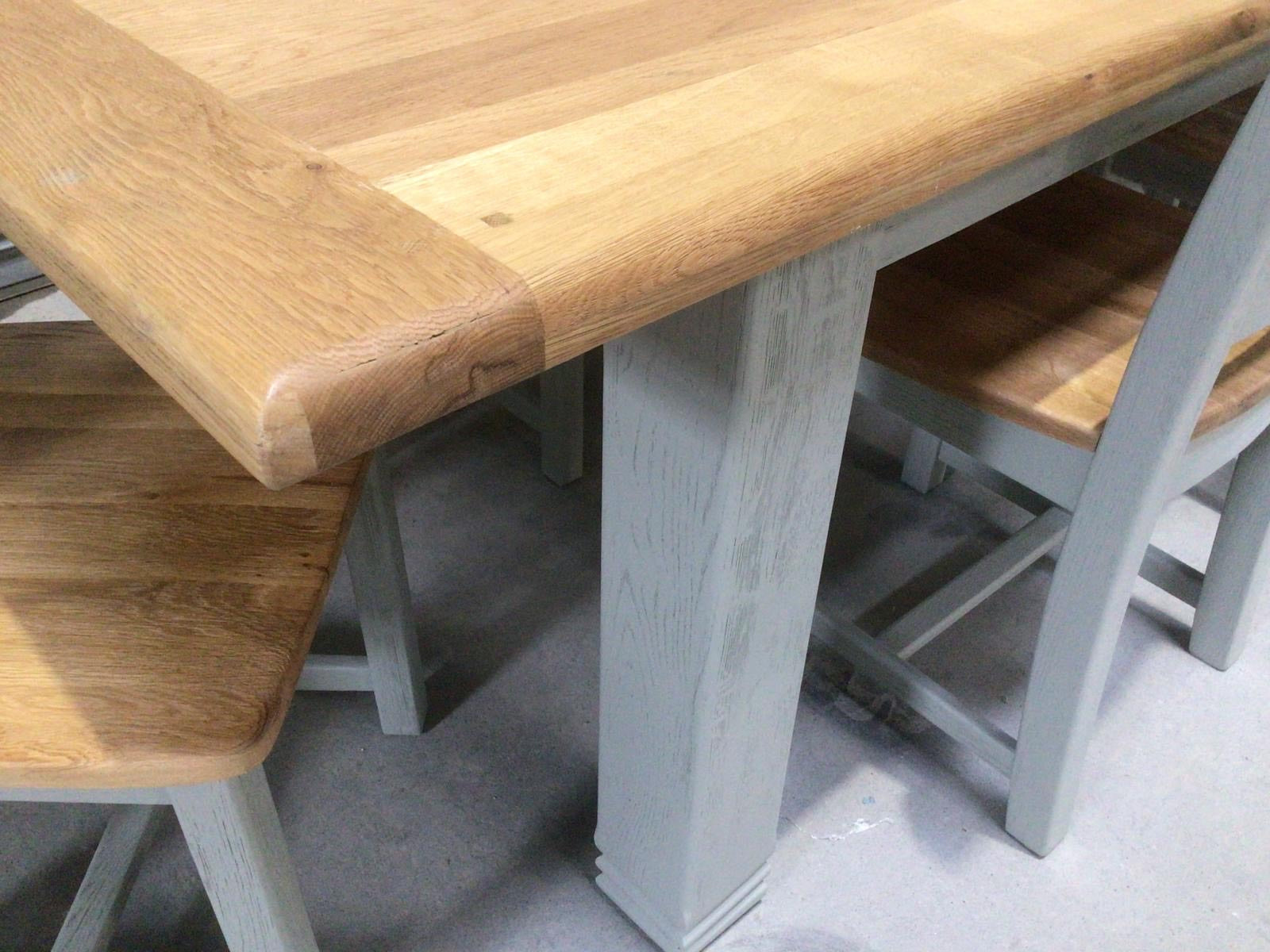Danube Oak 1.8m Ext Dining Set painted French Grey