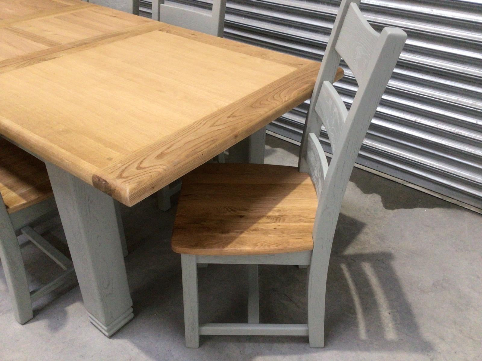 Danube Oak 1.8m Ext Dining Set painted French Grey