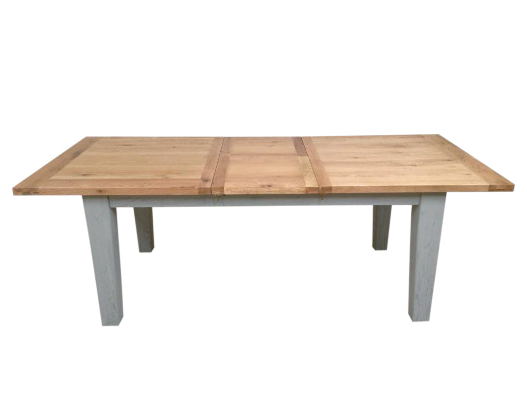 Calgary Oak 1.8m Ext Dining Set - Painted French Grey