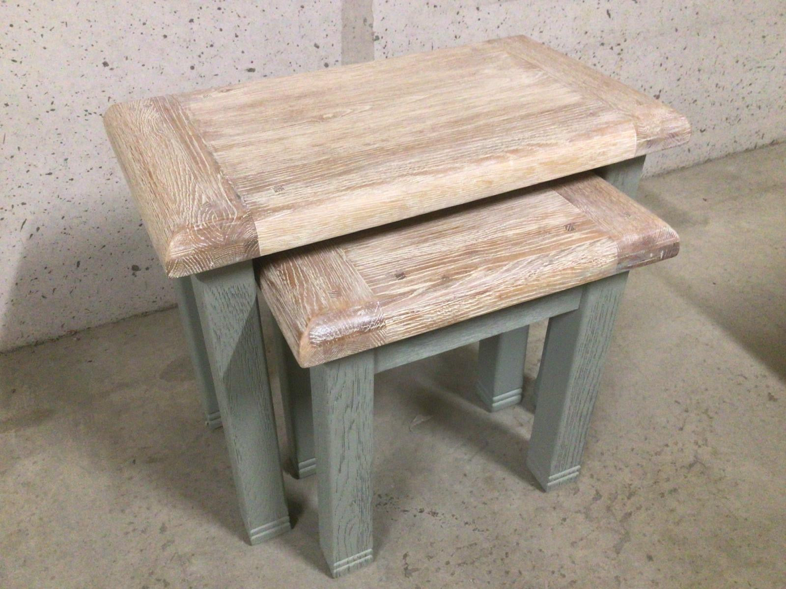 Danube Oak Nest of Tables painted French Grey
