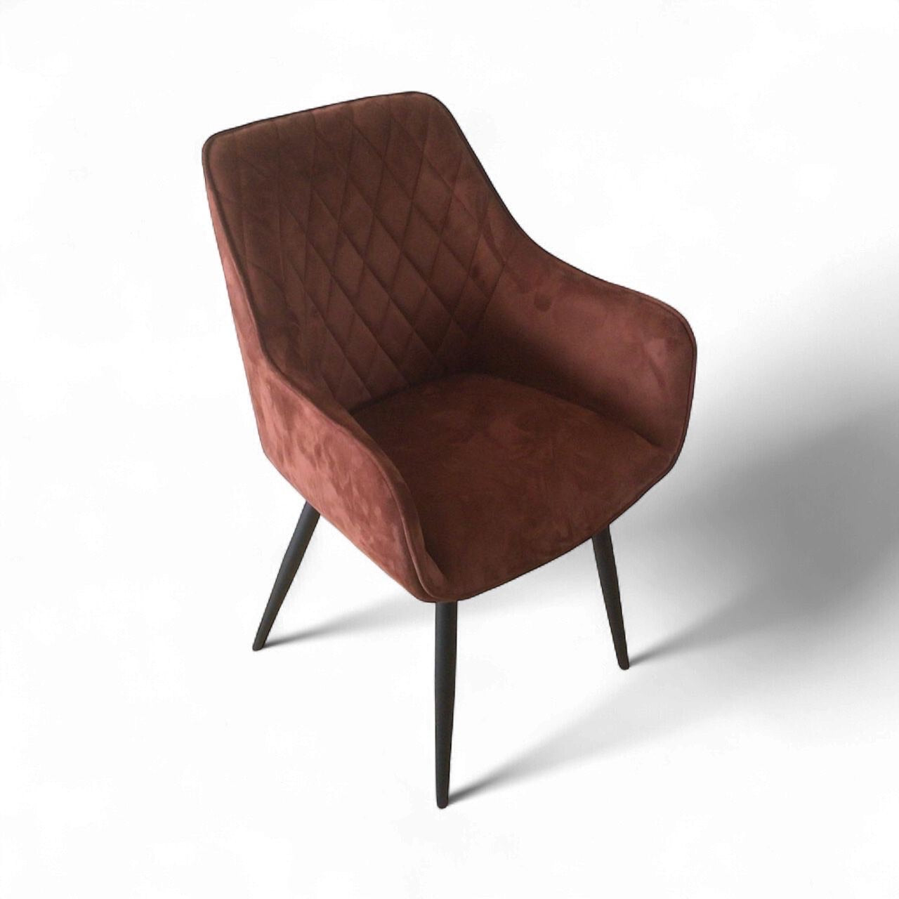 Clover Quilted Dining Chair - Bronze Faux Suede